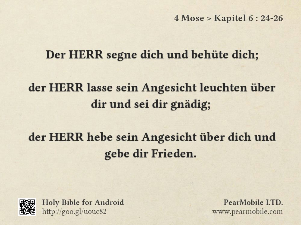 4 Mose, Kapitel 6:24-26